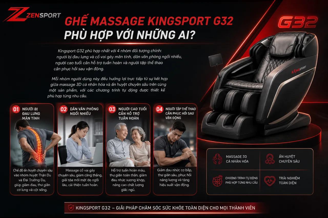Ghế Massage Kingsport G32 Phù Hợp Với Những Ai?