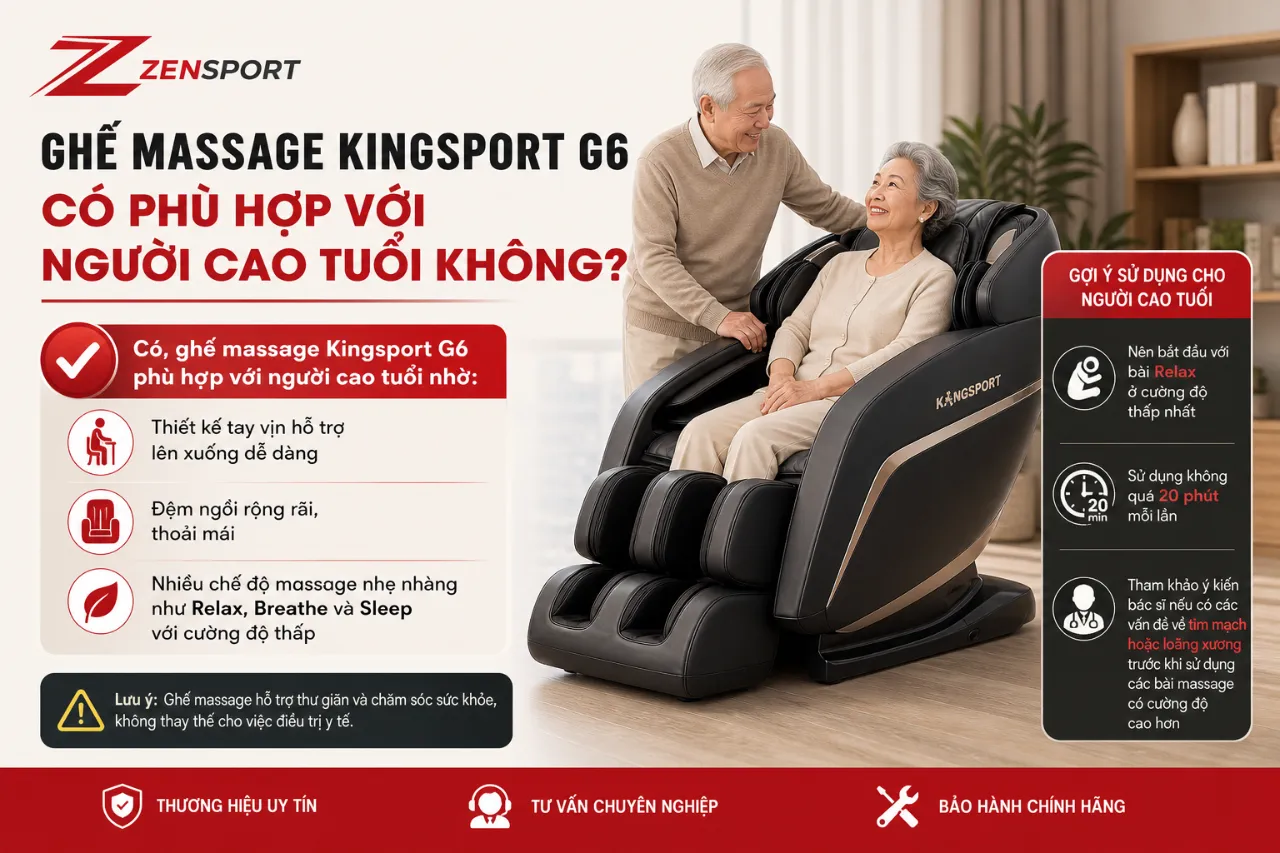 Ghế Massage Kingsport G6 Có Phù Hợp Với Người Cao Tuổi Không?