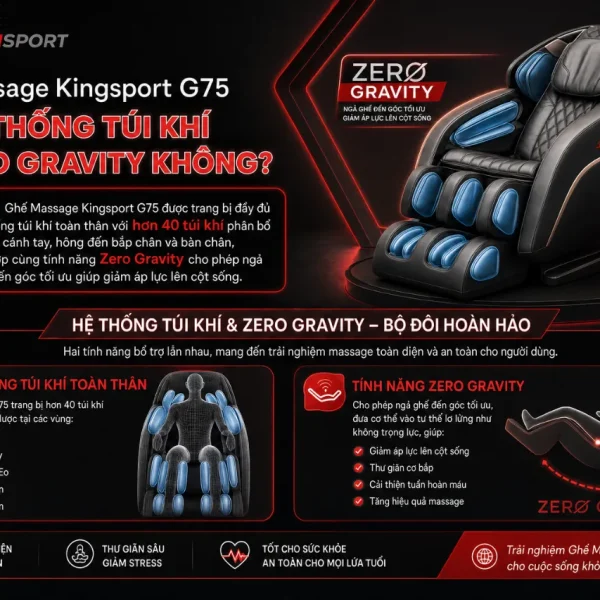 Ghế Massage Kingsport G75: Kingtech Touch Pro, Warmtech