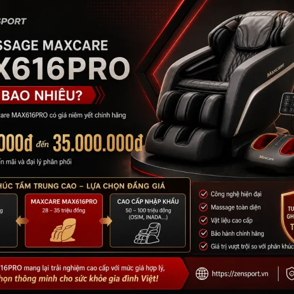 Ghế Massage Maxcare MAX616PRO: 22 Chương Trình, 28 Túi Khí