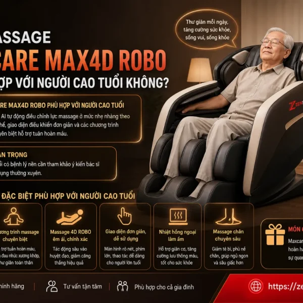 Ghế Massage Maxcare Max4D ROBO: Công Nghệ AI, Chăm Sóc Chân 360°