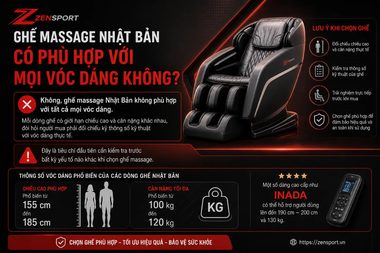 Ghế Massage Nhật Bản Có Phù Hợp Với Mọi Vóc Dáng Không?