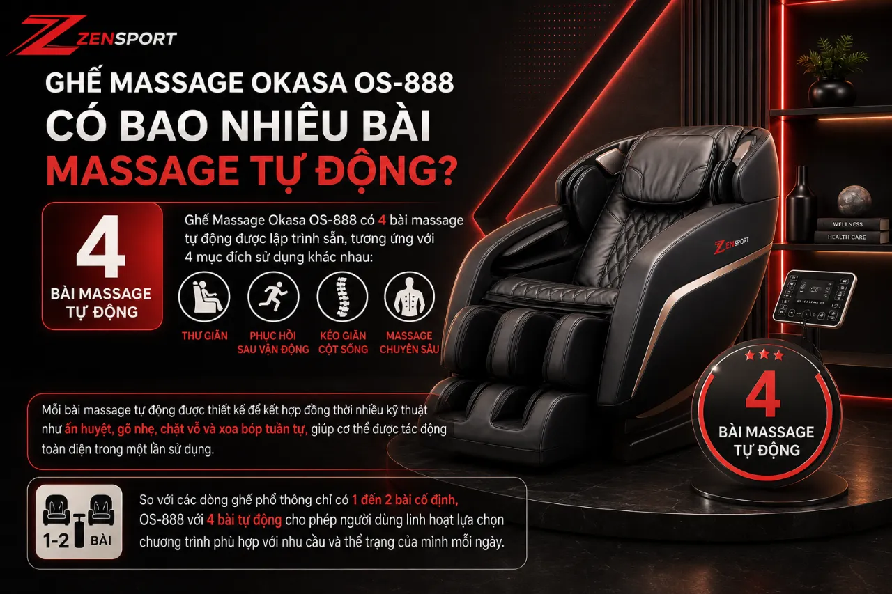 Ghế Massage Okasa OS-888 Có Bao Nhiêu Bài Massage Tự Động?