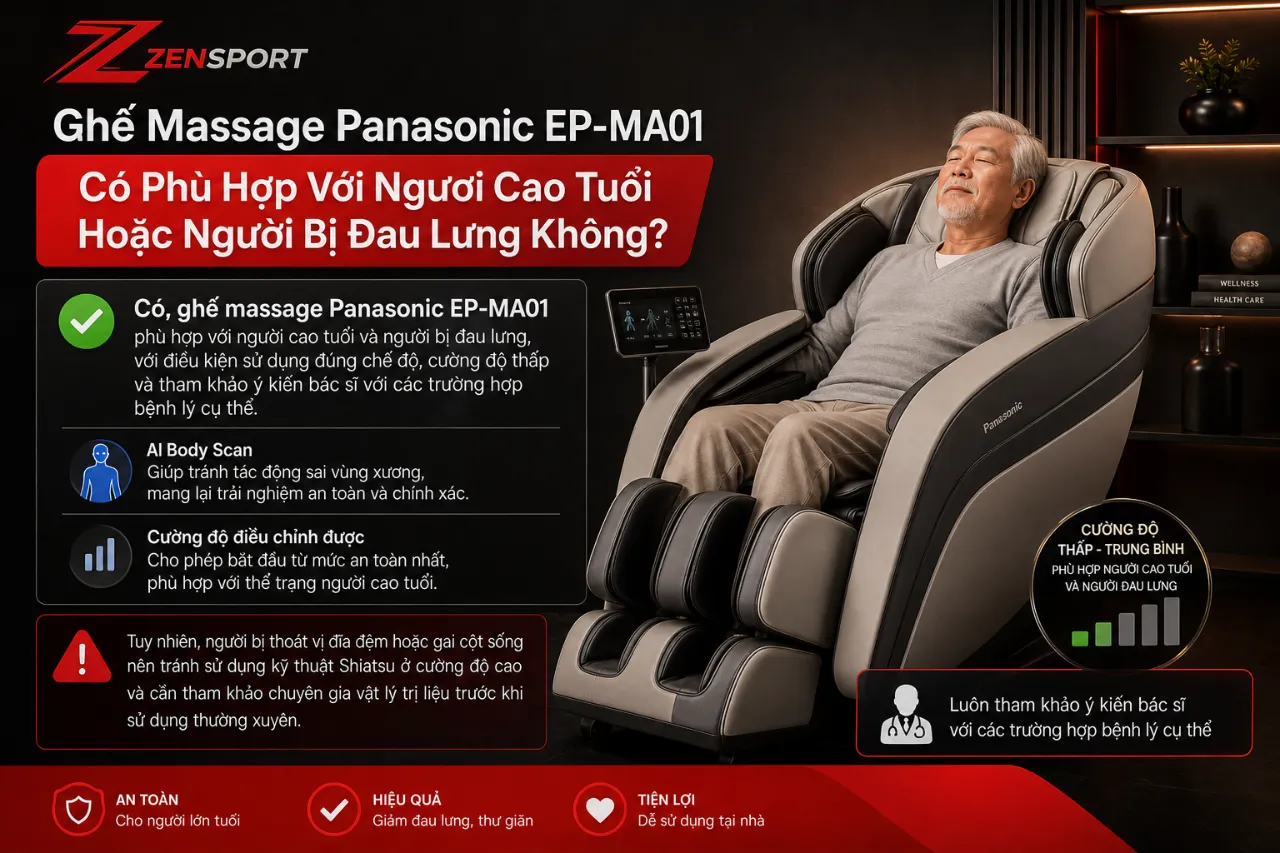 Ghế Massage Panasonic EP-MA01 Có Phù Hợp Với Người Cao Tuổi Hoặc Người Bị Đau Lưng Không?