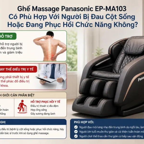 Ghế Massage Panasonic EP-MA103: 168 Chế Độ, Điều Khiển Cảm Ứng