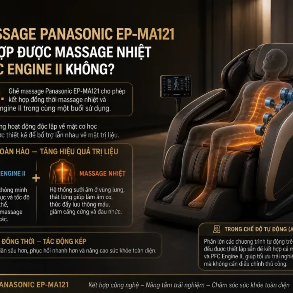 Ghế Massage Panasonic EP-MA121: PFC Engine II, Massage Nhiệt