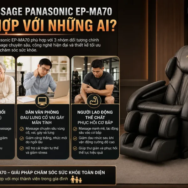 Ghế Massage Panasonic EP-MA70: Real Pro ULTRA, Con Lăn Nhiệt