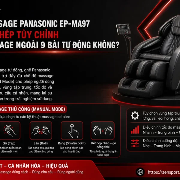 Ghế Massage Panasonic EP-MA97: Con Lăn Đá Nóng, 9 Bài Tự Động