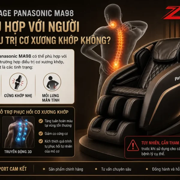Ghế Massage Panasonic MA98: Linh Sam Bàn Tay, Truyền Động 3D