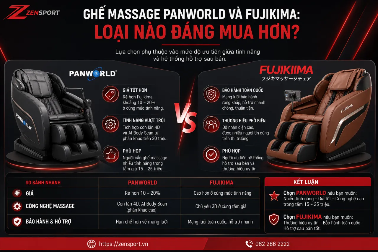 Ghế Massage Panworld Và Fujikima: Loại Nào Đáng Mua Hơn?