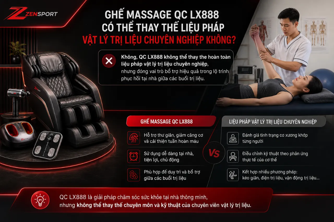Ghế Massage QC LX888 Có Thể Thay Thế Liệu Pháp Vật Lý Trị Liệu Chuyên Nghiệp Không?