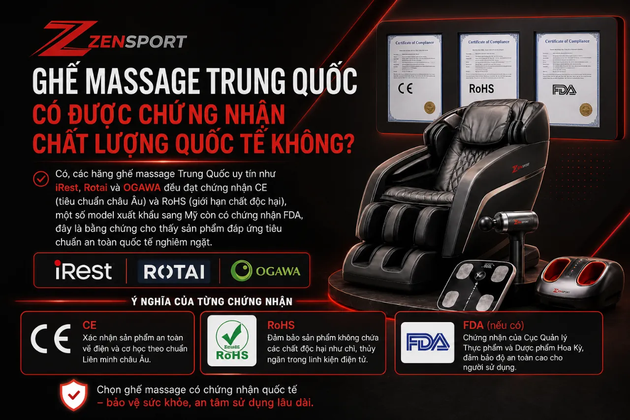 Ghế Massage Trung Quốc Có Được Chứng Nhận Chất Lượng Quốc Tế Không?