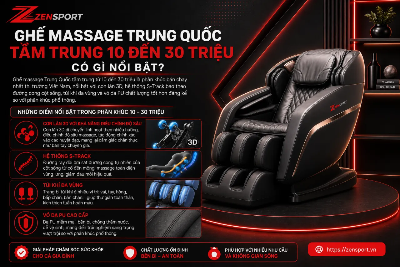 Ghế Massage Trung Quốc Tầm Trung 10 Đến 30 Triệu Có Gì Nổi Bật?