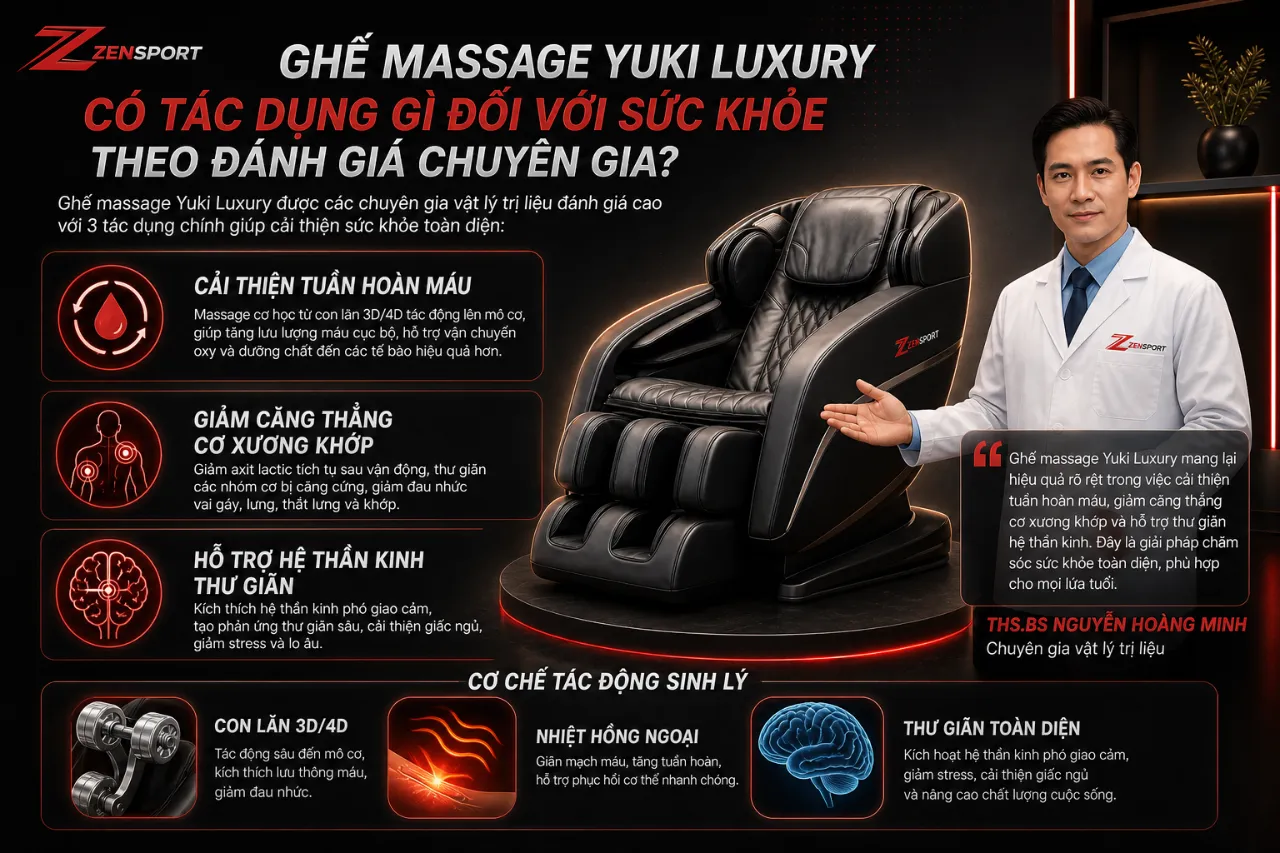 Ghế Massage Yuki Luxury Có Tác Dụng Gì Đối Với Sức Khỏe Theo Đánh Giá Chuyên Gia?