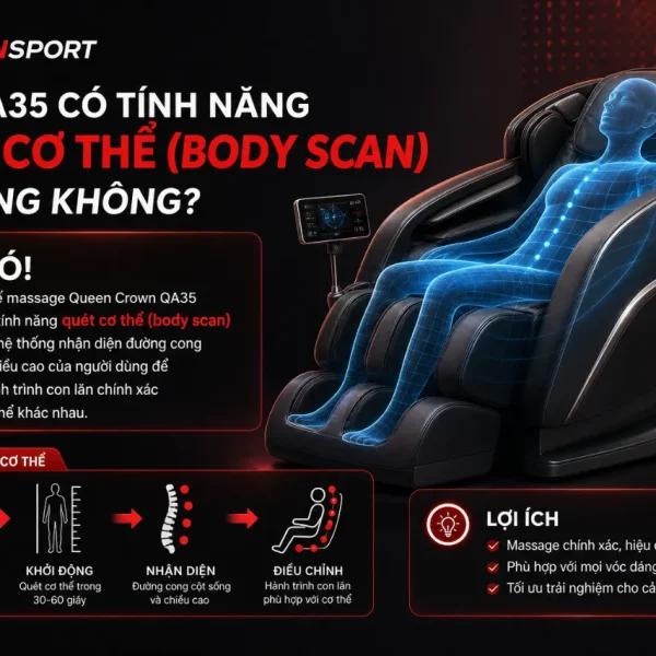Ghế Massage Queen Crown QA35: 8 Chương Trình, 3D Max