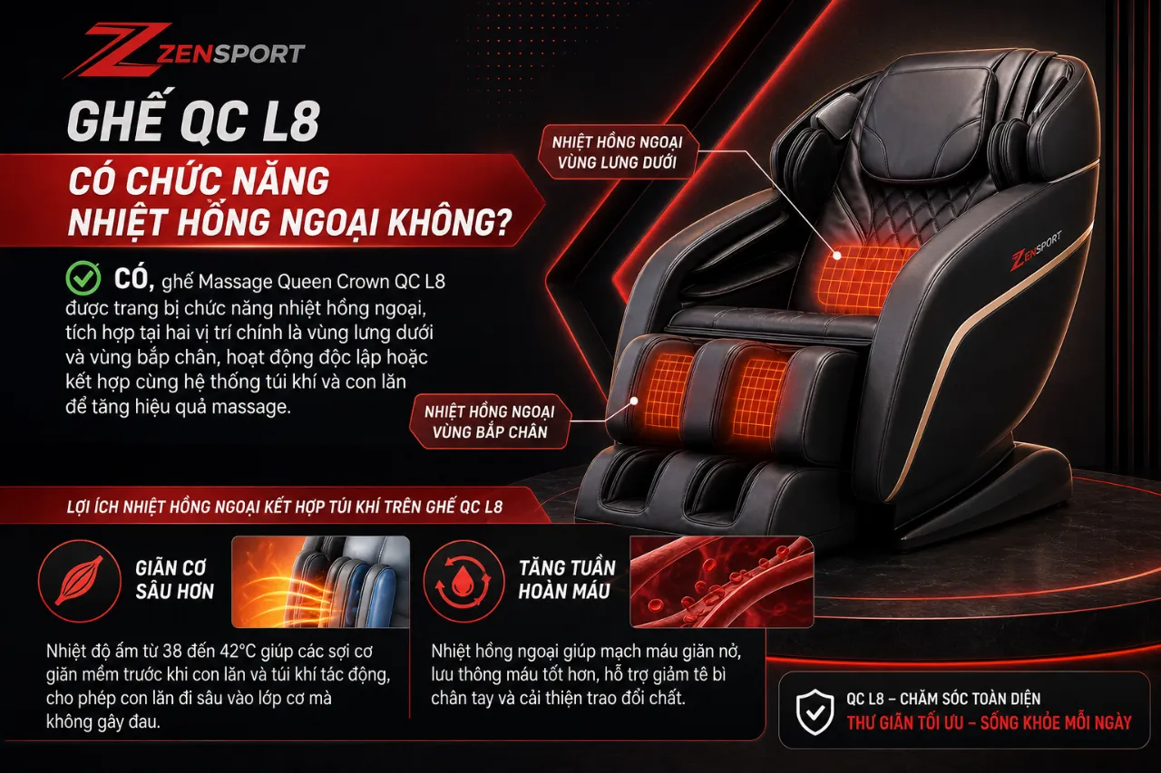 Ghế QC L8 Có Chức Năng Nhiệt Hồng Ngoại Không?