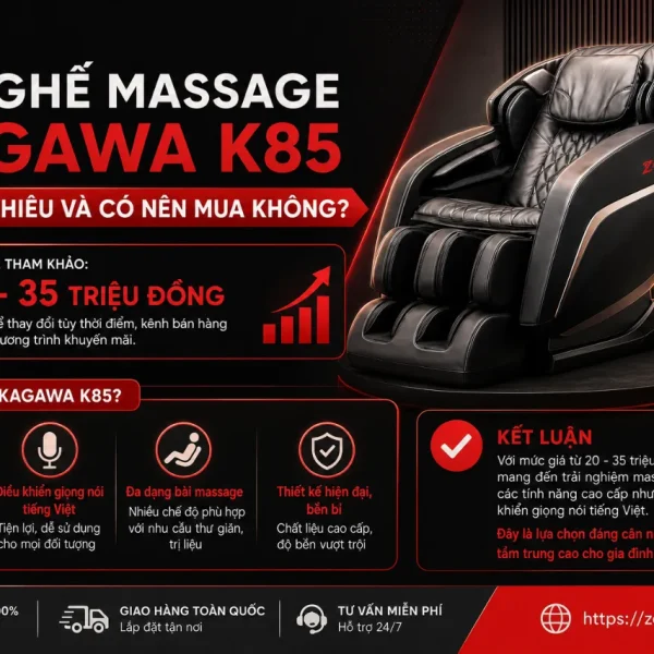 Ghế Massage Kagawa K85: Con Lăn 3D, Điều Khiển Giọng Nói