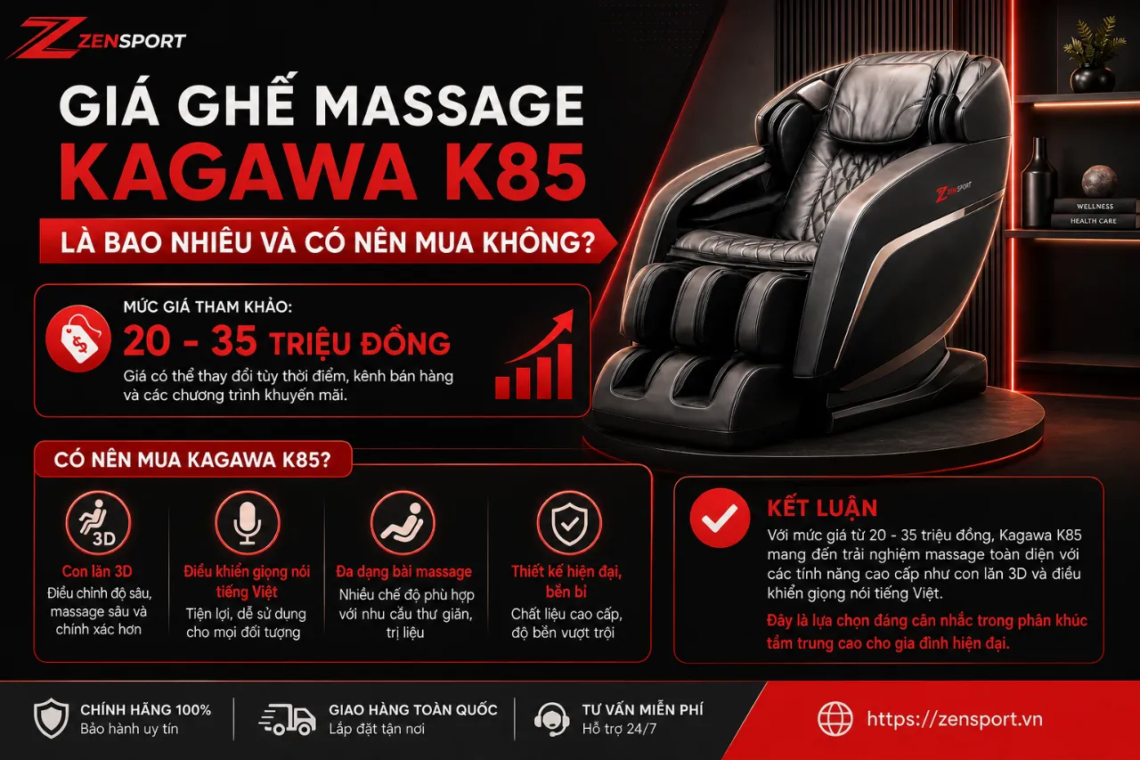 Giá Ghế Massage Kagawa K85 Là Bao Nhiêu Và Có Nên Mua Không?