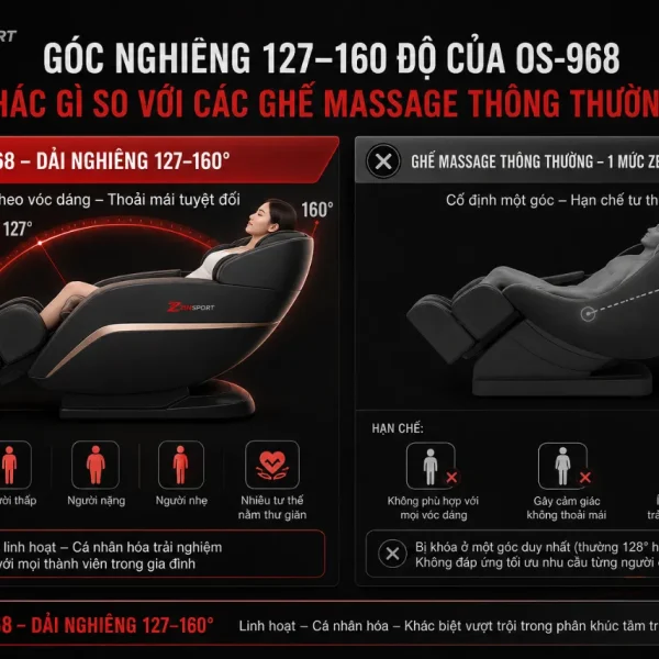 Ghế Massage Okasa OS-968: Zero Gravity, 24 Túi Khí Toàn Thân