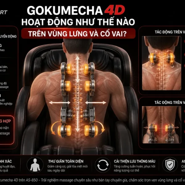 Ghế Massage Fujiiryoki AS-850: Gokumecha 4D, 28 Kiểu Massage
