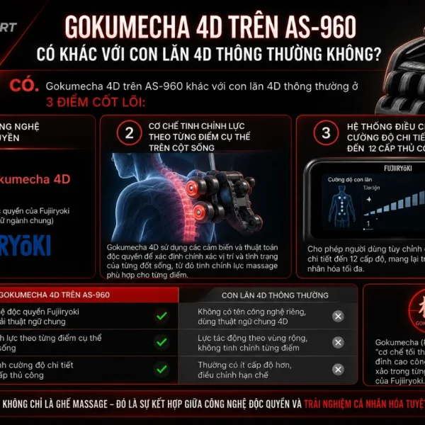 Ghế Massage Fujiiryoki AS-960: Gokumecha 4D, Slow Hand