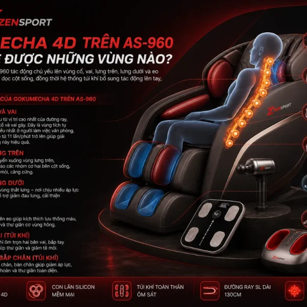 Ghế Massage Fujiiryoki AS-960: Gokumecha 4D, Slow Hand