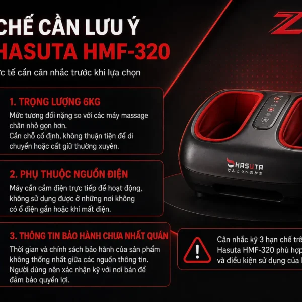 Máy massage chân Hasuta HMF-320: 12 túi khí, bi lăn 3D