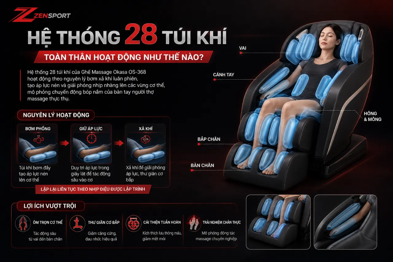 Hệ Thống 28 Túi Khí Toàn Thân Hoạt Động Như Thế Nào?