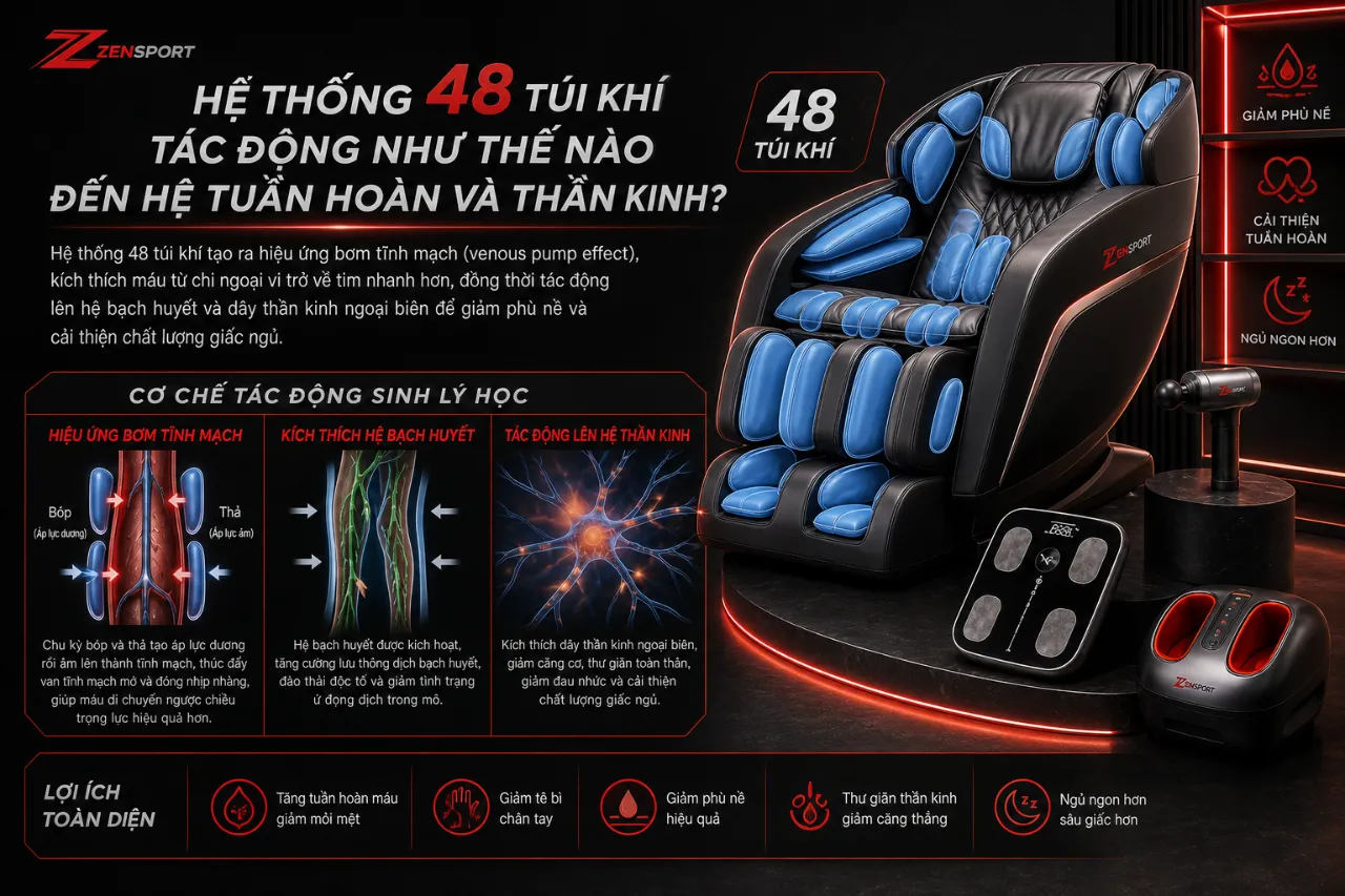 Hệ Thống 48 Túi Khí Tác Động Như Thế Nào Đến Hệ Tuần Hoàn Và Thần Kinh?