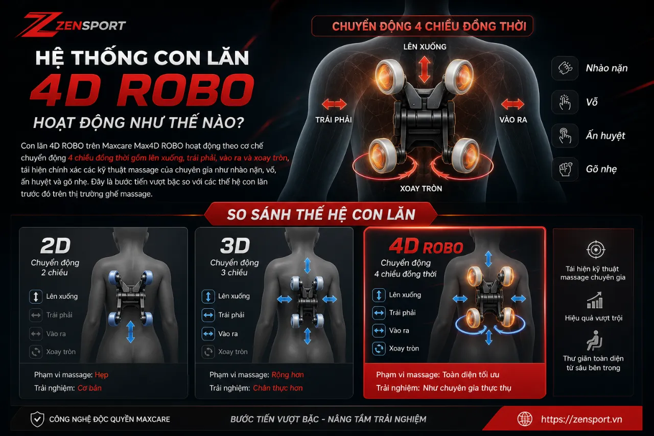 Hệ Thống Con Lăn 4D ROBO Hoạt Động Như Thế Nào?