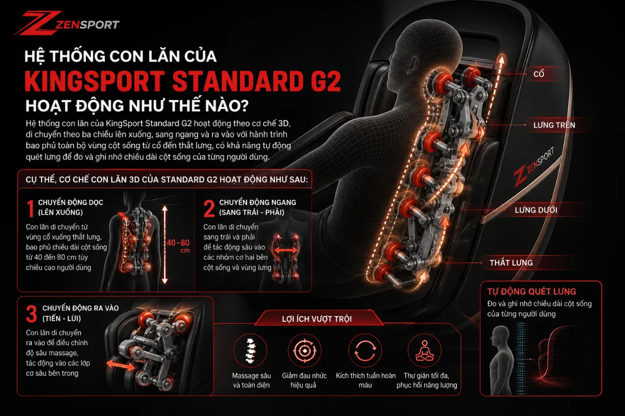 Hệ Thống Con Lăn Của KingSport Standard G2 Hoạt Động Như Thế Nào?