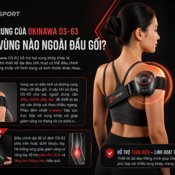 Máy massage đầu gối Okinawa OS-63: Công nghệ X-warm, 4 đầu rung