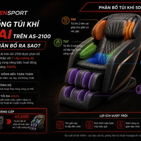 Ghế Massage Fujiiryoki AS-2100: 5D-AI, 35 Chế Độ Massage