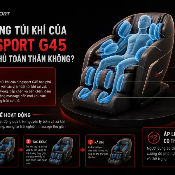 Ghế Massage Kingsport G45: Zero Gravity, Nhiệt Hồng Ngoại