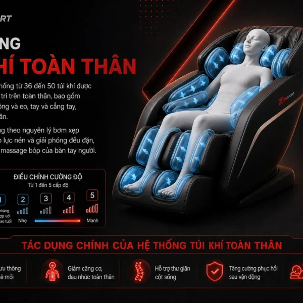 Ghế Massage Tree Boss BS228: Đường Ray SL, Massage Sâu