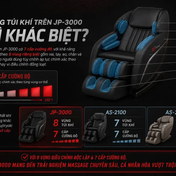 Ghế Massage Fujiiryoki Cyber-Relax JP-3000: 5D AI Plus, 38 Bài Massage