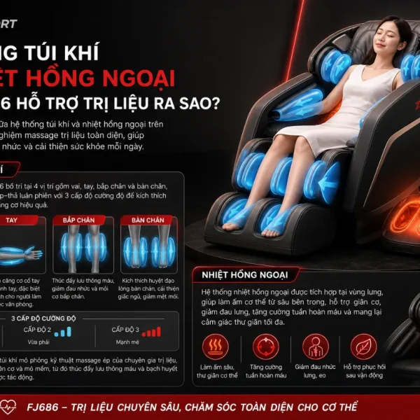 Ghế Massage FUJILUX FJ686: Scan Body AI, Massage Trị Liệu Toàn Thân