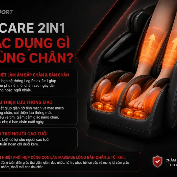 Ghế massage Kaitashi Sumi: 12 chương trình, Heatcare 2in1