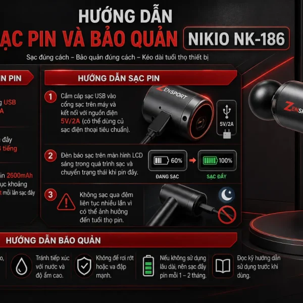 Máy massage đầu gối Nikio NK-186: Massage 5in1, 6 chế độ