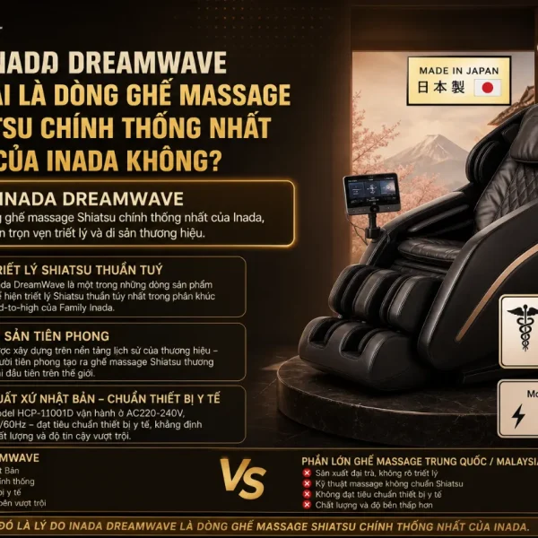 Ghế Massage Family Inada DreamWave: Body Scan Shiatsu, 16 Bài Massage