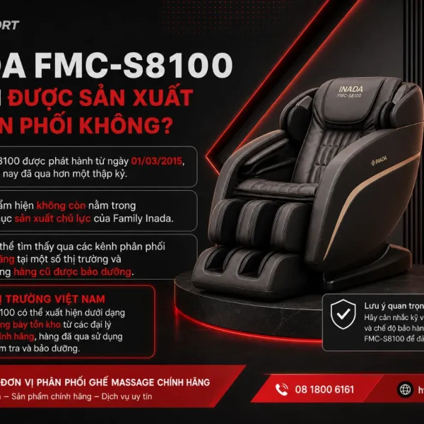 Ghế Massage Inada FMC-S8100: Dual Mecha, 3S Takumi