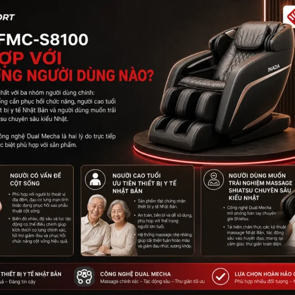 Ghế Massage Inada FMC-S8100: Dual Mecha, 3S Takumi