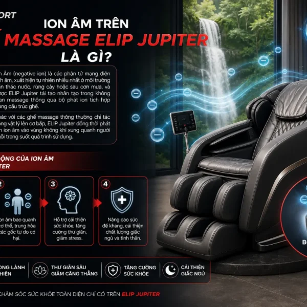 Ghế Massage ELIP Jupiter: Ion Âm, Điều Khiển Giọng Nói