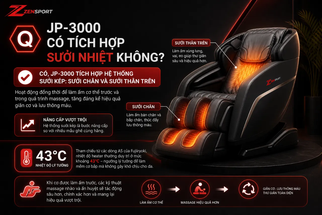 JP-3000 Có Tích Hợp Sưởi Nhiệt Không?