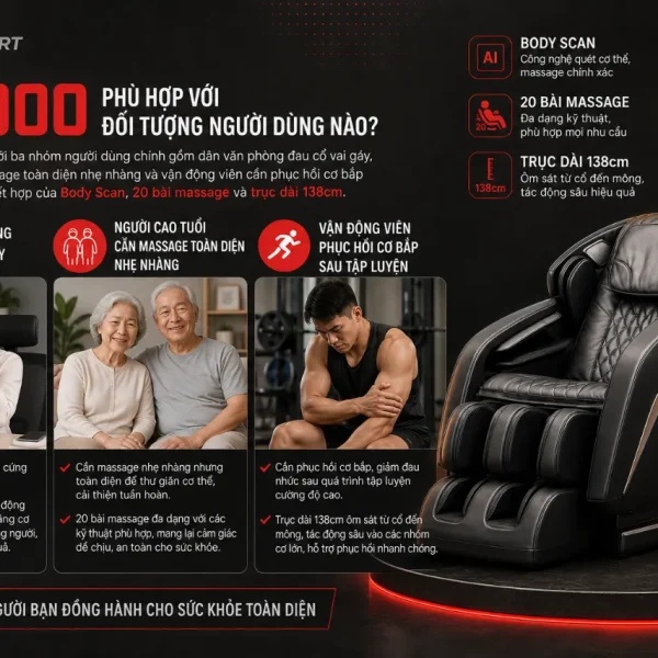 Ghế Massage Fuji Luxury JP3000: Body Scan, Zero Gravity