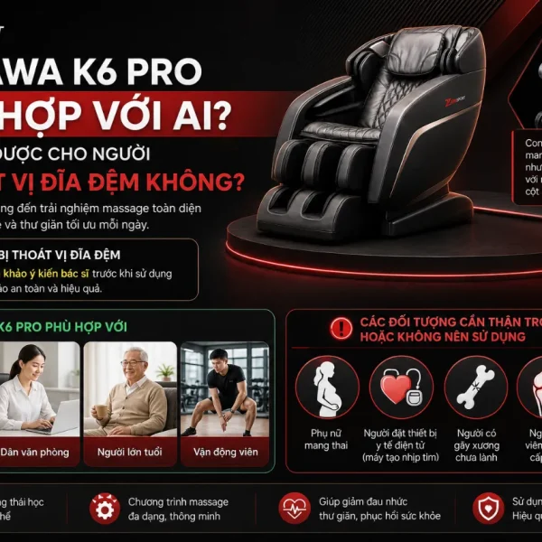Ghế Massage Kagawa K6 Pro: Con Lăn 4D, Body Scan
