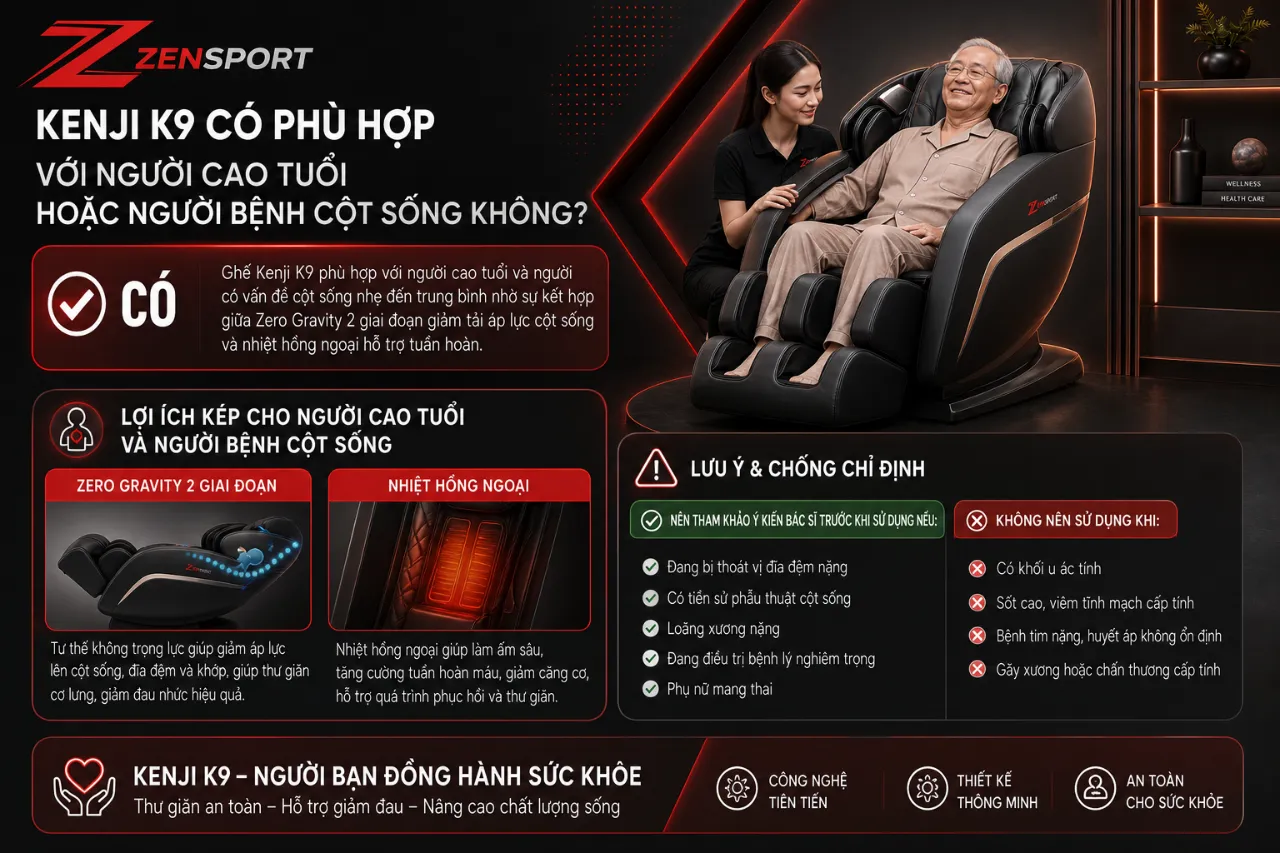 Kenji K9 Có Phù Hợp Với Người Cao Tuổi Hoặc Người Bệnh Cột Sống Không?