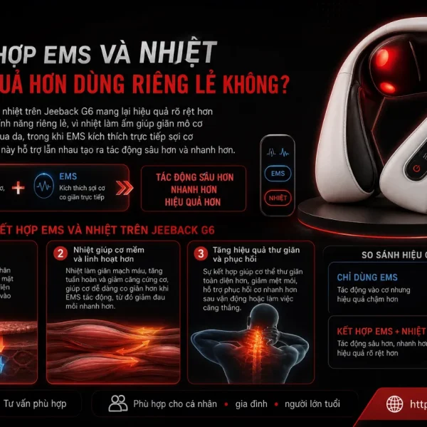 Máy massage cổ Jeeback G6: EMS thế hệ 3, 3 mức nhiệt