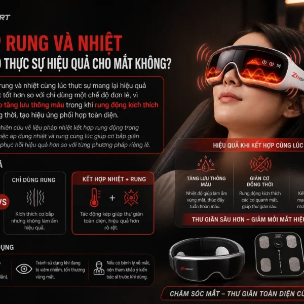 Máy massage mắt Olike M2: 2 chế độ rung và nhiệt, pin 50–60 phút