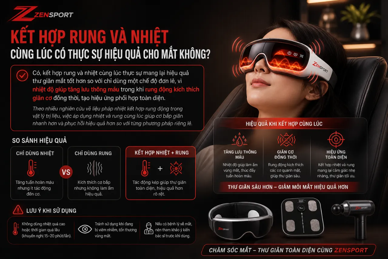 Kết hợp rung và nhiệt cùng lúc có thực sự hiệu quả cho mắt không?